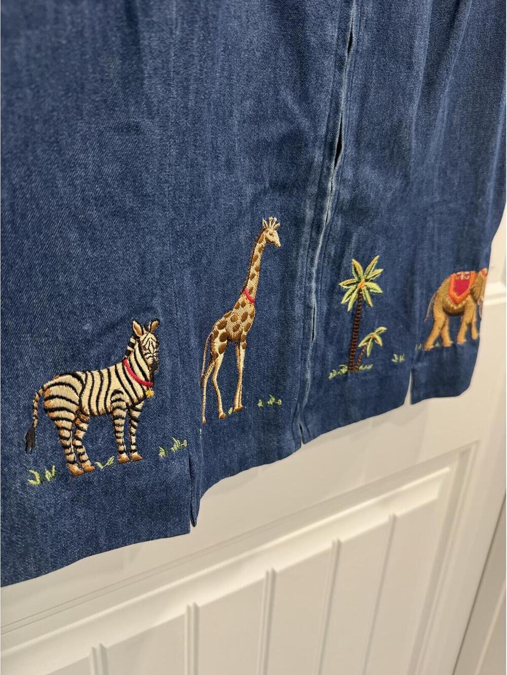 Anne Carson Embroidered Vest- Safari Animals-Large